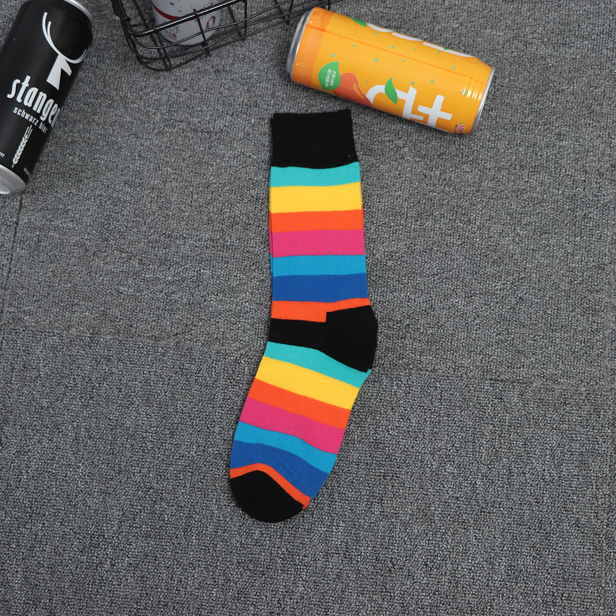 Striped Rainbow Socks Cotton Socks Male And Female Couple Tide Movement Socks Ins Wild Wind Socks Tide